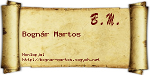 Bognár Martos névjegykártya